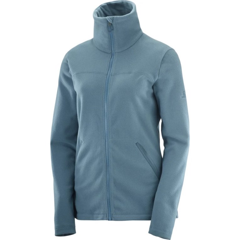 Casaco Salomon Essential Cosy Fleece Full Zip Feminino Turquesa | PT R58967